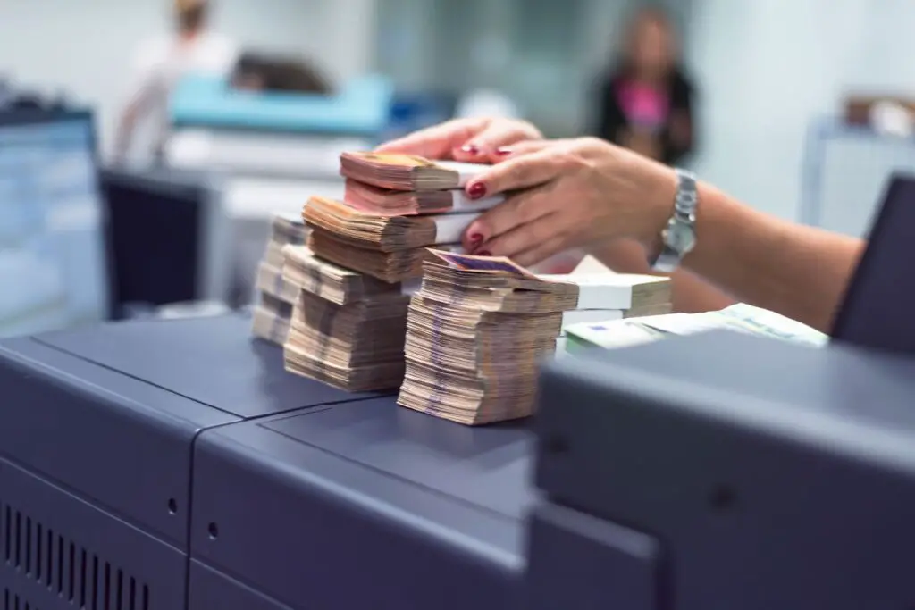 Woman counting cash