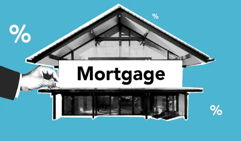 Mortgage with percentage in front of house