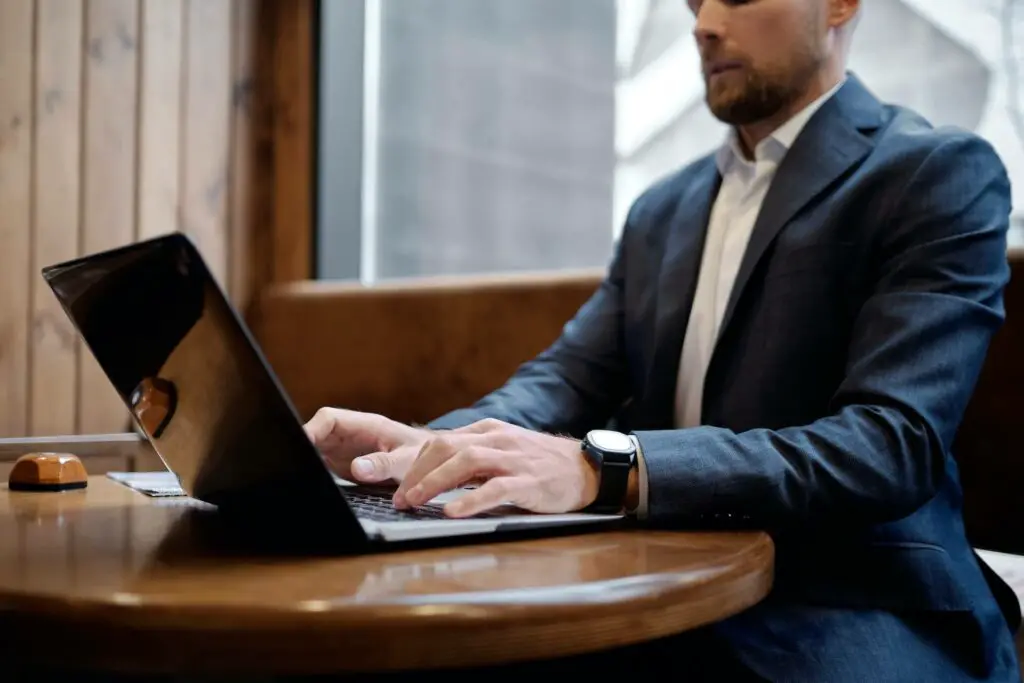 A man working on a laptop