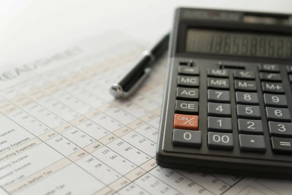 Calculator on a table