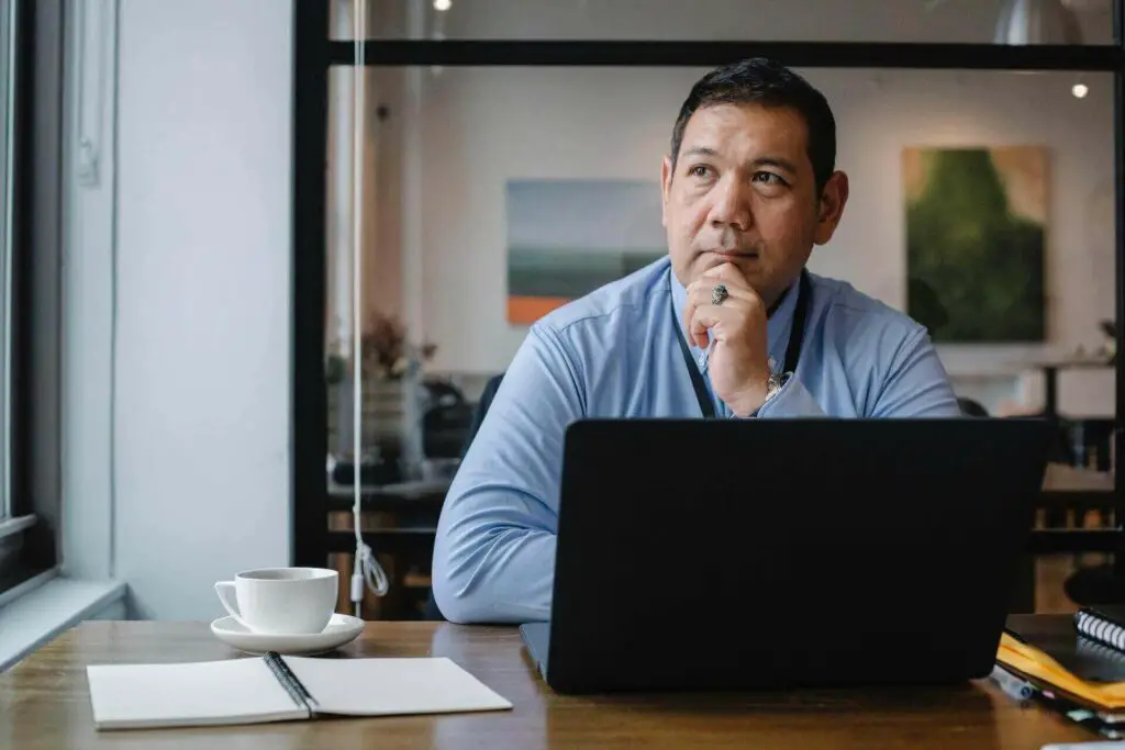 A man working on a laptop