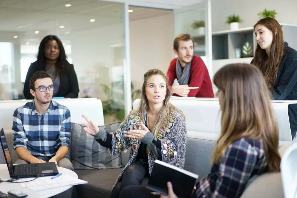 People having a meeting