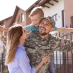 A US soldier with a family